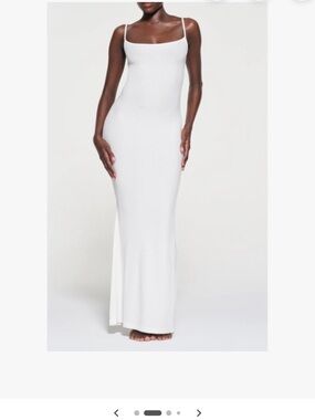 SKIMS White Size Medium Soft Ribbed Maxi Dress